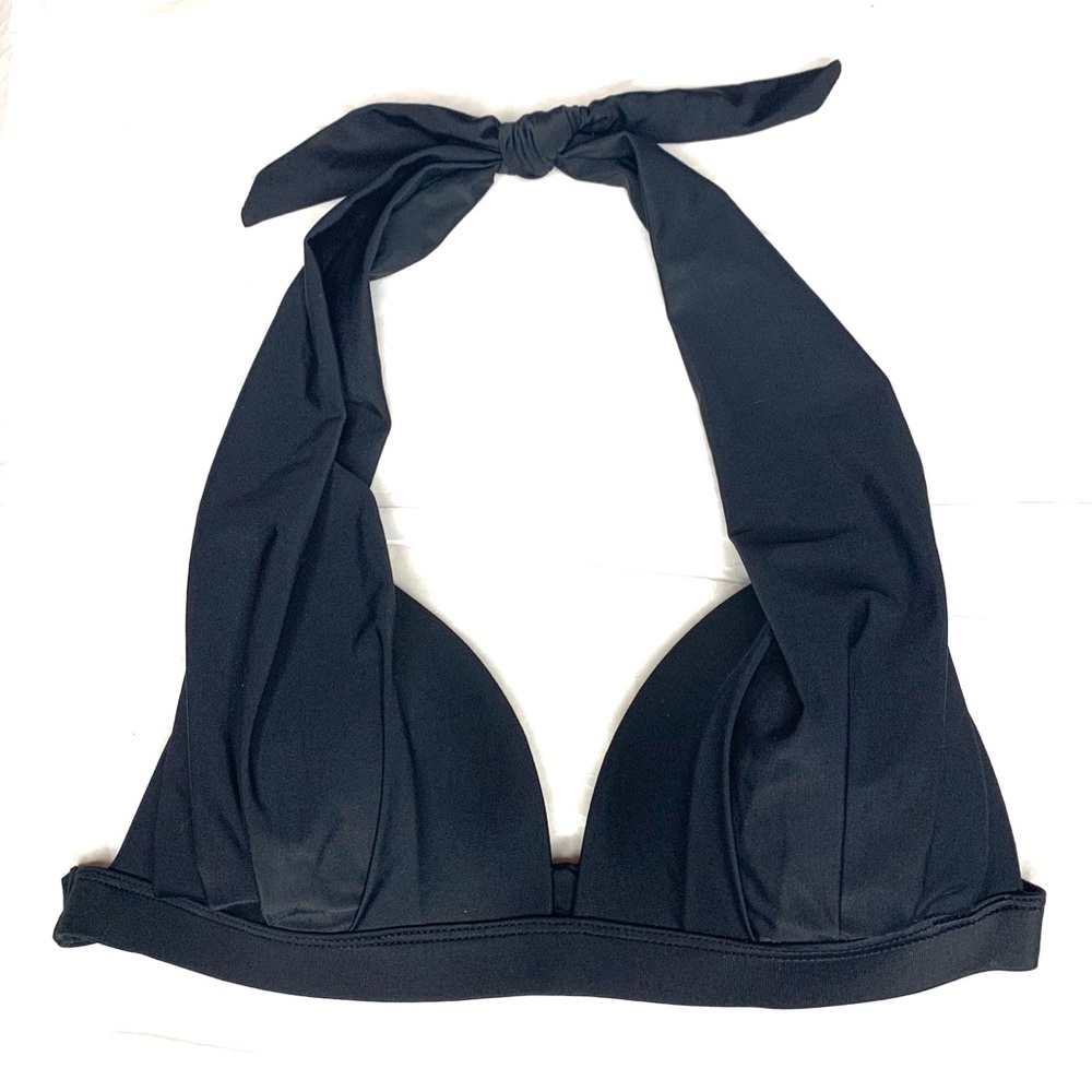 halter style bikini top -Black.